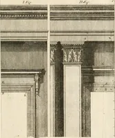 An illustration from Nouveau traité de toute l'architecture, ou, L'art de bastir : utile aux entrepreneurs et aux ouvriers : on y trouvera aisément & sans fraction le mesure de chaque ordre de colonnes, & ce qu'il faut observer dans les edifices publics ou particuliers : avec un dictionnaire des termes d'architecture, &c. (1714)