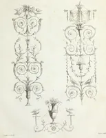 An illustration from Nouvelle collection d'arabesques, propres à la décoration des appartemens : dessinées à Rome par Lavallée Poussin et autres célèbres artistes modernes, et gravées par Guyot : précédée d'une notice historique sur le genre arabesque et d'une explication raisonnée des planches de la collection (1810)