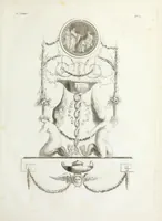 An illustration from Nouvelle collection d'arabesques, propres à la décoration des appartemens : dessinées à Rome par Lavallée Poussin et autres célèbres artistes modernes, et gravées par Guyot : précédée d'une notice historique sur le genre arabesque et d'une explication raisonnée des planches de la collection (1810)