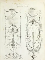 An illustration from Nouvelle collection d'arabesques, propres à la décoration des appartemens : dessinées à Rome par Lavallée Poussin et autres célèbres artistes modernes, et gravées par Guyot : précédée d'une notice historique sur le genre arabesque et d'une explication raisonnée des planches de la collection (1810)