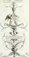 An illustration from Nouvelle collection d'arabesques, propres à la décoration des appartemens : dessinées à Rome par Lavallée Poussin et autres célèbres artistes modernes, et gravées par Guyot : précédée d'une notice historique sur le genre arabesque et d'une explication raisonnée des planches de la collection (1810)