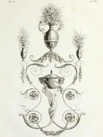 Picture 14 of 40 from Nouvelle collection d'arabesques, propres à la décoration des appartemens : dessinées à Rome par Lavallée Poussin et autres célèbres artistes modernes, et gravées par Guyot : précédée d'une notice historique sur le genre arabesque et d'une explication raisonnée des planches de la collection (1810), leaf 40