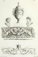 An illustration from Nouvelle collection d'arabesques, propres à la décoration des appartemens : dessinées à Rome par Lavallée Poussin et autres célèbres artistes modernes, et gravées par Guyot : précédée d'une notice historique sur le genre arabesque et d'une explication raisonnée des planches de la collection (1810)
