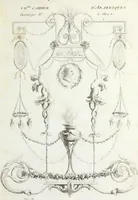 An illustration from Nouvelle collection d'arabesques, propres à la décoration des appartemens : dessinées à Rome par Lavallée Poussin et autres célèbres artistes modernes, et gravées par Guyot : précédée d'une notice historique sur le genre arabesque et d'une explication raisonnée des planches de la collection (1810)
