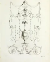 An illustration from Nouvelle collection d'arabesques, propres à la décoration des appartemens : dessinées à Rome par Lavallée Poussin et autres célèbres artistes modernes, et gravées par Guyot : précédée d'une notice historique sur le genre arabesque et d'une explication raisonnée des planches de la collection (1810)