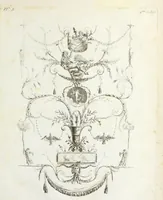 An illustration from Nouvelle collection d'arabesques, propres à la décoration des appartemens : dessinées à Rome par Lavallée Poussin et autres célèbres artistes modernes, et gravées par Guyot : précédée d'une notice historique sur le genre arabesque et d'une explication raisonnée des planches de la collection (1810)