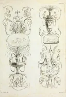 An illustration from Nouvelle collection d'arabesques, propres à la décoration des appartemens : dessinées à Rome par Lavallée Poussin et autres célèbres artistes modernes, et gravées par Guyot : précédée d'une notice historique sur le genre arabesque et d'une explication raisonnée des planches de la collection (1810)