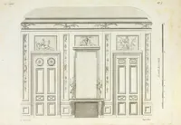 An illustration from Nouvelle collection d'arabesques, propres à la décoration des appartemens : dessinées à Rome par Lavallée Poussin et autres célèbres artistes modernes, et gravées par Guyot : précédée d'une notice historique sur le genre arabesque et d'une explication raisonnée des planches de la collection (1810)