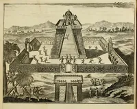 An illustration from Nouvelle relation, contenant les voyages de Thomas Gage dans la Nouvelle Espagne, ses diverses avantures; & son retour par la province de Nicaragua, jusques à la Havane. Avec la description de la ville de Mexique telle qu'elle estoit autrefois, & comme elle est à present. Ensemble une description exacte des terres & provinces que possedent les Espagnols en toute l'Amérique, de la forme de leur gouvernement ecclesiastique & politique, de leur commerce, de leurs moeurs, & de celles des criolles, des metifs, des mulatres, des Indiens, & des negres.. (1699)