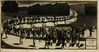 An illustration from Nouvelle relation, contenant les voyages de Thomas Gage dans la Nouvelle Espagne, ses diverses avantures; & son retour par la province de Nicaragua, jusques à la Havane. Avec la description de la ville de Mexique telle qu'elle estoit autrefois, & comme elle est à present. Ensemble une description exacte des terres & provinces que possedent les Espagnols en toute l'Amérique, de la forme de leur gouvernement ecclesiastique & politique, de leur commerce, de leurs moeurs, & de celles des criolles, des metifs, des mulatres, des Indiens, & des negres.. (1699)