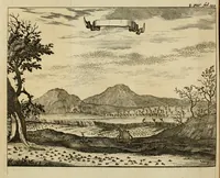 An illustration from Nouvelle relation, contenant les voyages de Thomas Gage dans la Nouvelle Espagne, ses diverses avantures; & son retour par la province de Nicaragua, jusques à la Havane. Avec la description de la ville de Mexique telle qu'elle estoit autrefois, & comme elle est à present. Ensemble une description exacte des terres & provinces que possedent les Espagnols en toute l'Amérique, de la forme de leur gouvernement ecclesiastique & politique, de leur commerce, de leurs moeurs, & de celles des criolles, des metifs, des mulatres, des Indiens, & des negres.. (1699)