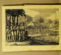 An illustration from Novi freti, a parte meridionali freti Magellanici, in Magnum Mare Australe detectio. : Facta laboriosissimo & periculosissimo itinere à Guilielmo Cornelij Schoutenio Hornano, annis 1615, 1616, & 1617, totum orbem terrarum circumnavigante (1619)