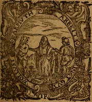 An illustration from Novi Jesu Christi Testamenti Græco Latino Germanicæ novæ editionis, pars prima : in qua una cum pietate, et verbis æternævitæ, tres linguæ, vel solæ, vel inter se collatæ unâ operâ & propemodum simul legi, & addisci compediosè à junioribus possint ... studio Eilhardi Ludbini .. (1617)