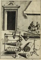 Picture 43 of 60 from Novo teatro di machine et edificii per uarie et sicure operationi : co[n] le loro figure tagliate in rame é la dichiaratione, e dimostratione di ciascuna : opera necesaria ad architetti, e a quelli, ch[e] di tale studio si dilettano (1607), leaf 105
