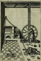 An illustration from Novo teatro di machine et edificii per uarie et sicure operationi : co[n] le loro figure tagliate in rame é la dichiaratione, e dimostratione di ciascuna : opera necesaria ad architetti, e a quelli, ch[e] di tale studio si dilettano (1607)