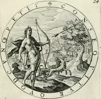 Picture 30 of 109 from Nucleus emblematum selectissimorum : quae Itali vulgo impresas vocant : priuata industria, studio singulari, vndiq[ue] conquisitus, non paucis venustis inuentionibus auctus, additis carminib[us] illustratus (1611), leaf 100