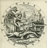 Picture 39 of 109 from Nucleus emblematum selectissimorum : quae Itali vulgo impresas vocant : priuata industria, studio singulari, vndiq[ue] conquisitus, non paucis venustis inuentionibus auctus, additis carminib[us] illustratus (1611), leaf 118