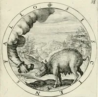Picture 44 of 109 from Nucleus emblematum selectissimorum : quae Itali vulgo impresas vocant : priuata industria, studio singulari, vndiq[ue] conquisitus, non paucis venustis inuentionibus auctus, additis carminib[us] illustratus (1611), leaf 128
