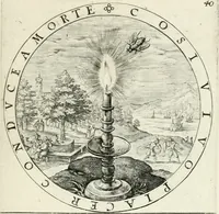 Picture 46 of 109 from Nucleus emblematum selectissimorum : quae Itali vulgo impresas vocant : priuata industria, studio singulari, vndiq[ue] conquisitus, non paucis venustis inuentionibus auctus, additis carminib[us] illustratus (1611), leaf 132