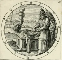 Picture 48 of 109 from Nucleus emblematum selectissimorum : quae Itali vulgo impresas vocant : priuata industria, studio singulari, vndiq[ue] conquisitus, non paucis venustis inuentionibus auctus, additis carminib[us] illustratus (1611), leaf 134