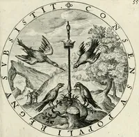 An illustration from Nucleus emblematum selectissimorum : quae Itali vulgo impresas vocant : priuata industria, studio singulari, vndiq[ue] conquisitus, non paucis venustis inuentionibus auctus, additis carminib[us] illustratus (1611)