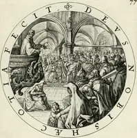 Picture 86 of 109 from Nucleus emblematum selectissimorum : quae Itali vulgo impresas vocant : priuata industria, studio singulari, vndiq[ue] conquisitus, non paucis venustis inuentionibus auctus, additis carminib[us] illustratus (1611), leaf 206