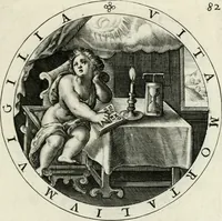 Picture 91 of 109 from Nucleus emblematum selectissimorum : quae Itali vulgo impresas vocant : priuata industria, studio singulari, vndiq[ue] conquisitus, non paucis venustis inuentionibus auctus, additis carminib[us] illustratus (1611), leaf 216