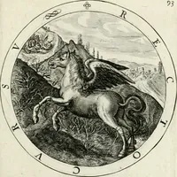 Picture 102 of 109 from Nucleus emblematum selectissimorum : quae Itali vulgo impresas vocant : priuata industria, studio singulari, vndiq[ue] conquisitus, non paucis venustis inuentionibus auctus, additis carminib[us] illustratus (1611), leaf 238