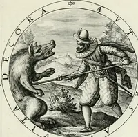 Picture 107 of 109 from Nucleus emblematum selectissimorum : quae Itali vulgo impresas vocant : priuata industria, studio singulari, vndiq[ue] conquisitus, non paucis venustis inuentionibus auctus, additis carminib[us] illustratus (1611), leaf 248