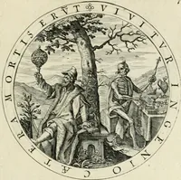 An illustration from Nucleus emblematum selectissimorum : quae Itali vulgo impresas vocant : priuata industria, studio singulari, vndiq[ue] conquisitus, non paucis venustis inuentionibus auctus, additis carminib[us] illustratus (1611)