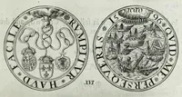 An illustration from Numismata. A discourse of medals, antient and modern. Together with some account of heads and effigies of illustrious, and famous persons, in sculps and tailledouce, of whom we have no medals extant; and of the use to be derived from them. To which is added a digression concerning physiognomy (1697)