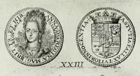 An illustration from Numismata. A discourse of medals, antient and modern. Together with some account of heads and effigies of illustrious, and famous persons, in sculps and tailledouce, of whom we have no medals extant; and of the use to be derived from them. To which is added a digression concerning physiognomy (1697)