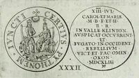 An illustration from Numismata. A discourse of medals, antient and modern. Together with some account of heads and effigies of illustrious, and famous persons, in sculps and tailledouce, of whom we have no medals extant; and of the use to be derived from them. To which is added a digression concerning physiognomy (1697)