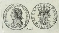 An illustration from Numismata. A discourse of medals, antient and modern. Together with some account of heads and effigies of illustrious, and famous persons, in sculps and tailledouce, of whom we have no medals extant; and of the use to be derived from them. To which is added a digression concerning physiognomy (1697)