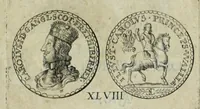 An illustration from Numismata. A discourse of medals, antient and modern. Together with some account of heads and effigies of illustrious, and famous persons, in sculps and tailledouce, of whom we have no medals extant; and of the use to be derived from them. To which is added a digression concerning physiognomy (1697)