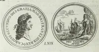 An illustration from Numismata. A discourse of medals, antient and modern. Together with some account of heads and effigies of illustrious, and famous persons, in sculps and tailledouce, of whom we have no medals extant; and of the use to be derived from them. To which is added a digression concerning physiognomy (1697)