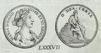 Picture 60 of 71 from Numismata. A discourse of medals, antient and modern. Together with some account of heads and effigies of illustrious, and famous persons, in sculps and tailledouce, of whom we have no medals extant; and of the use to be derived from them. To which is added a digression concerning physiognomy (1697), leaf 164