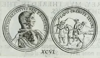 Picture 66 of 71 from Numismata. A discourse of medals, antient and modern. Together with some account of heads and effigies of illustrious, and famous persons, in sculps and tailledouce, of whom we have no medals extant; and of the use to be derived from them. To which is added a digression concerning physiognomy (1697), leaf 185