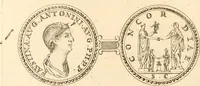 An illustration from Numismata imperatorum romanorum praestantiora a Julio Caesare ad Postumum usque per Joannem Vaillant (1743)