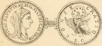 An illustration from Numismata imperatorum romanorum praestantiora a Julio Caesare ad Postumum usque per Joannem Vaillant (1743)