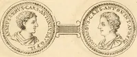 An illustration from Numismata imperatorum romanorum praestantiora a Julio Caesare ad Postumum usque per Joannem Vaillant (1743)