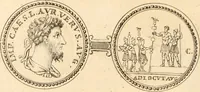An illustration from Numismata imperatorum romanorum praestantiora a Julio Caesare ad Postumum usque per Joannem Vaillant (1743)