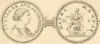 An illustration from Numismata imperatorum romanorum praestantiora a Julio Caesare ad Postumum usque per Joannem Vaillant (1743)