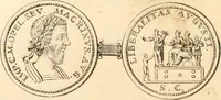 An illustration from Numismata imperatorum romanorum praestantiora a Julio Caesare ad Postumum usque per Joannem Vaillant (1743)