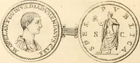 An illustration from Numismata imperatorum romanorum praestantiora a Julio Caesare ad Postumum usque per Joannem Vaillant (1743)