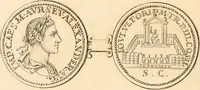 An illustration from Numismata imperatorum romanorum praestantiora a Julio Caesare ad Postumum usque per Joannem Vaillant (1743)