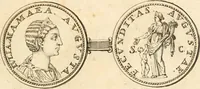 An illustration from Numismata imperatorum romanorum praestantiora a Julio Caesare ad Postumum usque per Joannem Vaillant (1743)