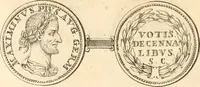 An illustration from Numismata imperatorum romanorum praestantiora a Julio Caesare ad Postumum usque per Joannem Vaillant (1743)