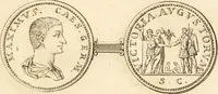 An illustration from Numismata imperatorum romanorum praestantiora a Julio Caesare ad Postumum usque per Joannem Vaillant (1743)