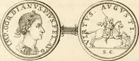An illustration from Numismata imperatorum romanorum praestantiora a Julio Caesare ad Postumum usque per Joannem Vaillant (1743)